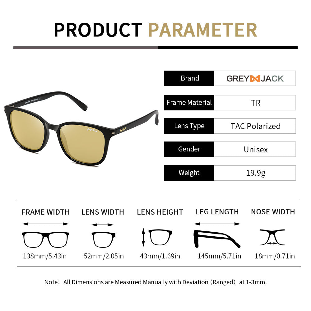 Black Frame Gold Lens