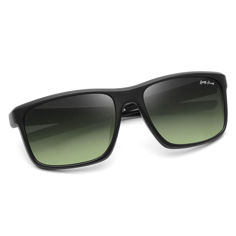Black Frame Gradient Green Lens