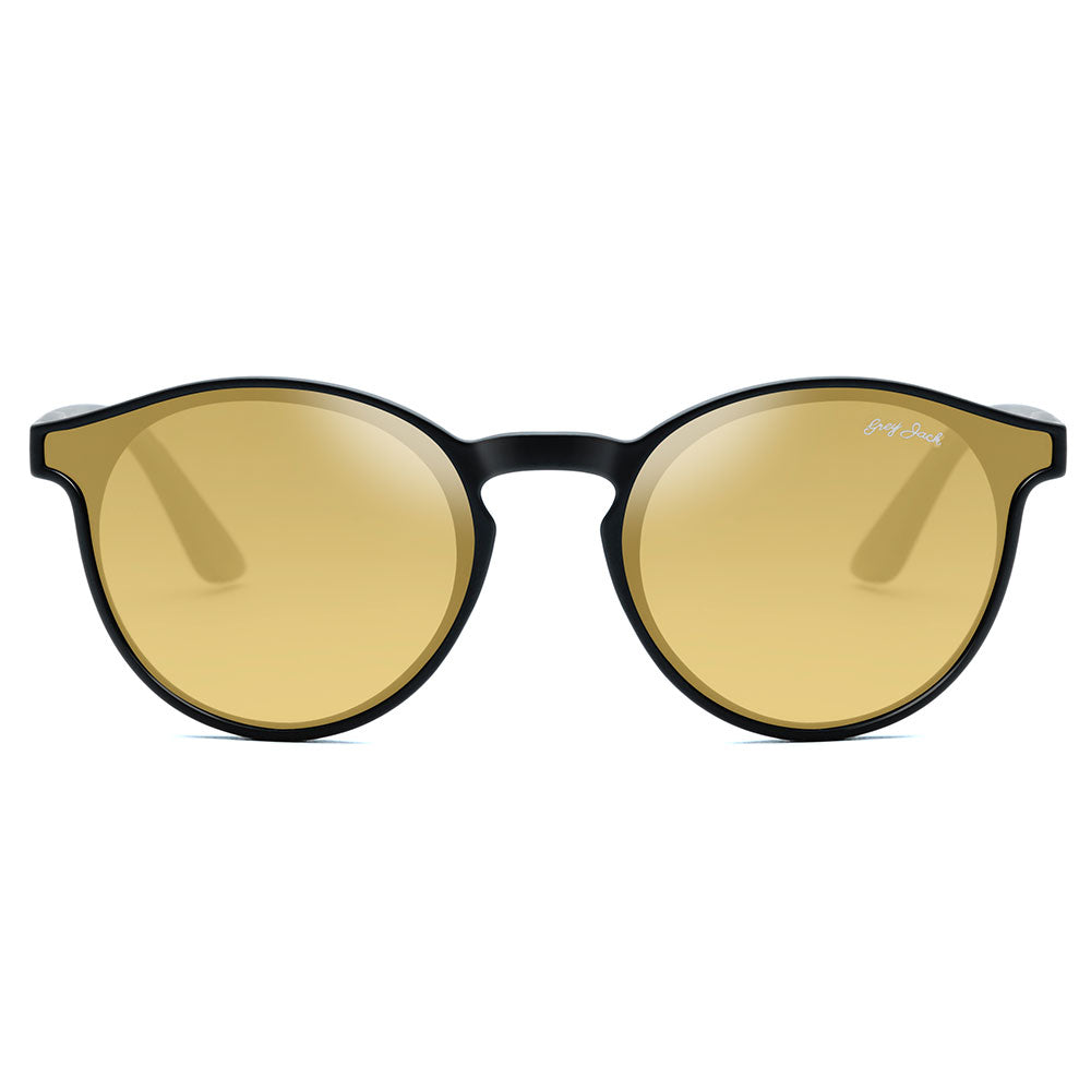 Matte Black Frame Golden Lens
