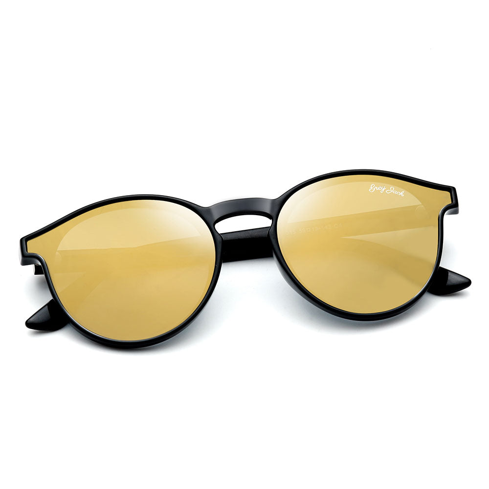 Matte Black Frame Golden Lens