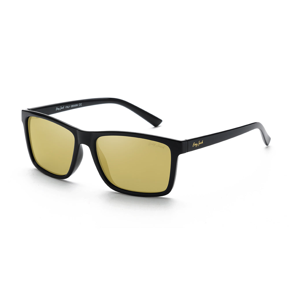 Black Frame Gold Lens