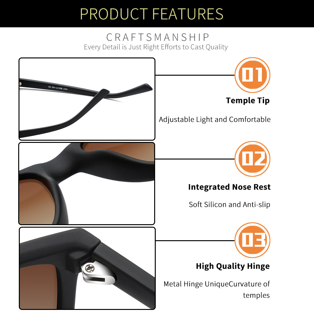 Black Frame Gradient Brown Lens