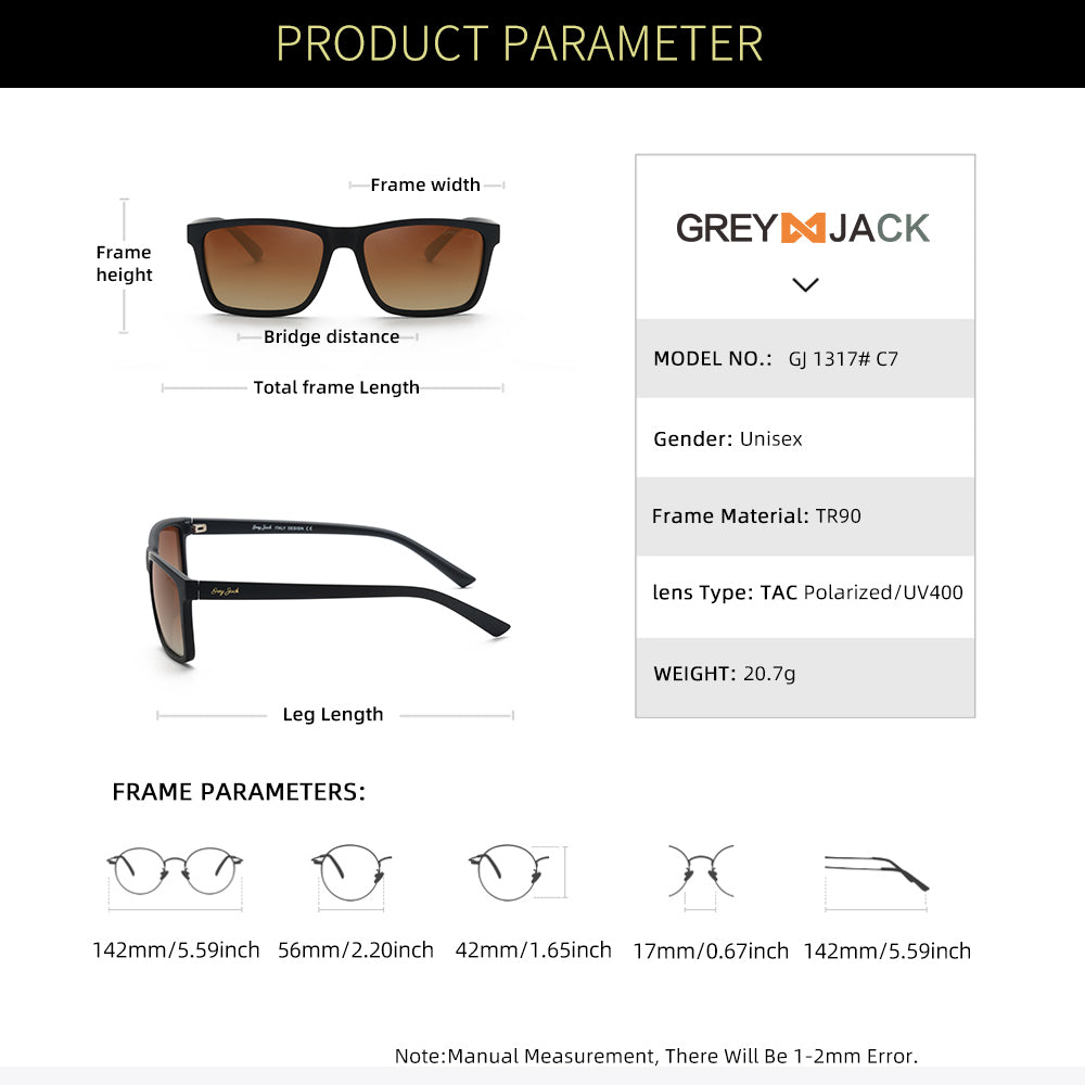 Black Frame Gradient Brown Lens