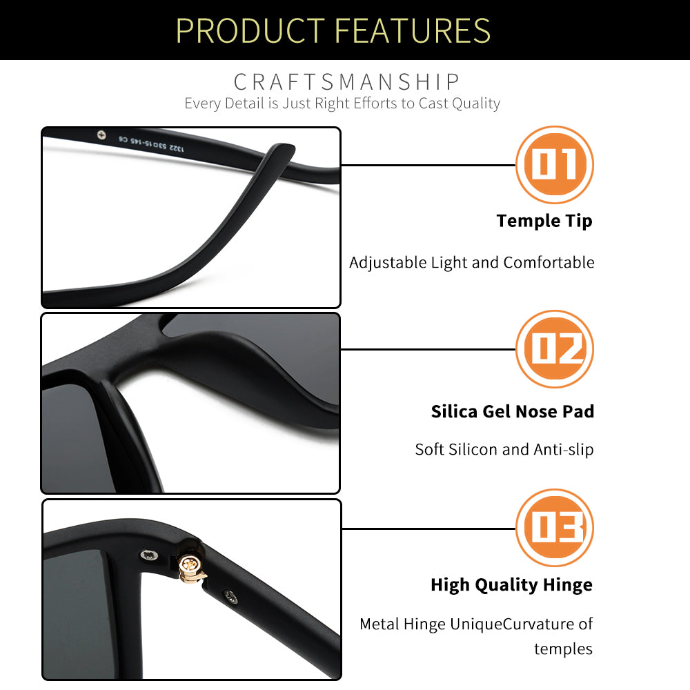 Matte Black Frame Black Lens