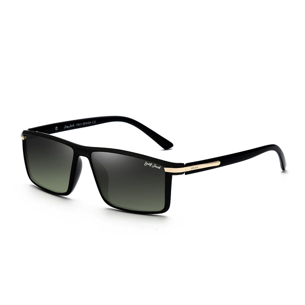 Black Frame Gradient Green Lens