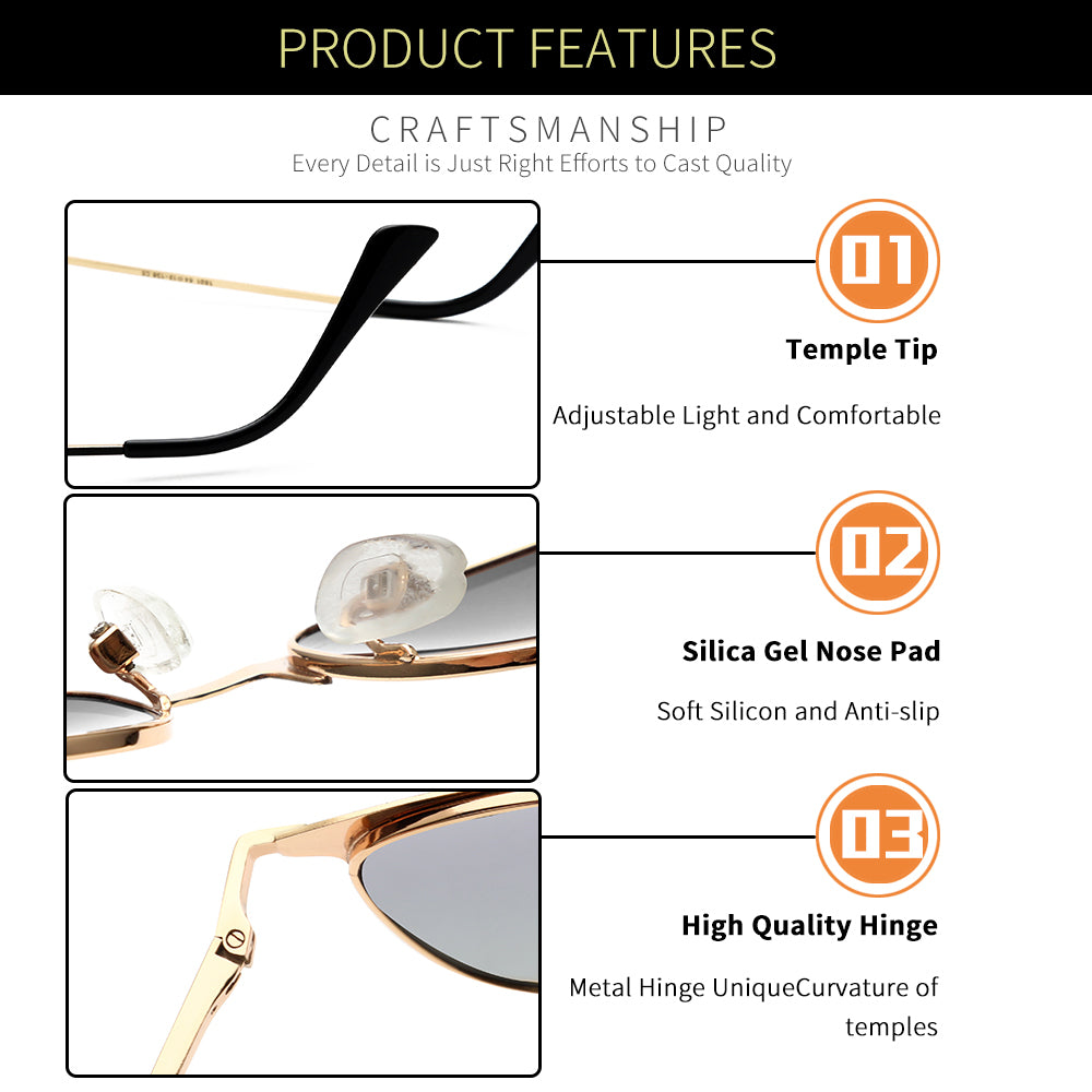 Gold Black Frame Gradient Black Lens