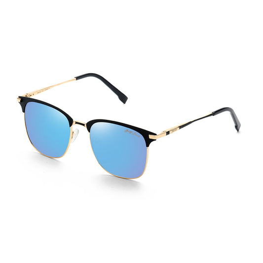 Gold Black Frame Sky Blue Lens