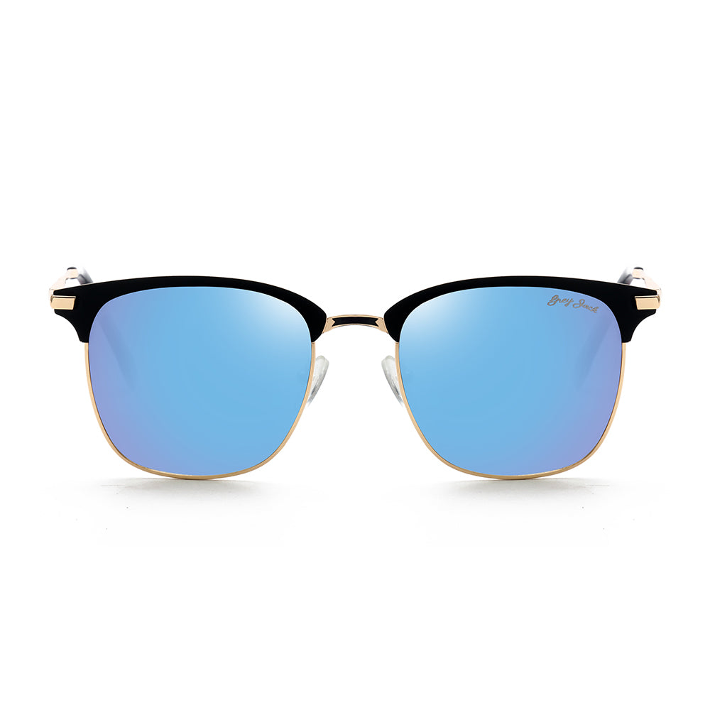 Gold Black Frame Sky Blue Lens