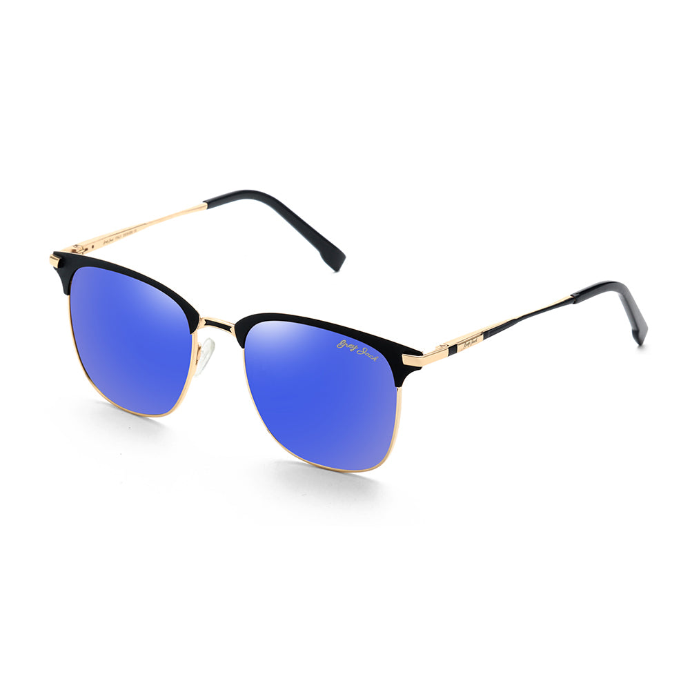 Gold Black Frame Blue Lens