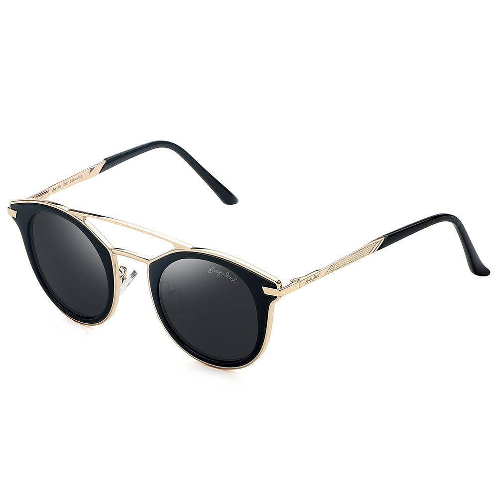 Gold Frame Black Lens