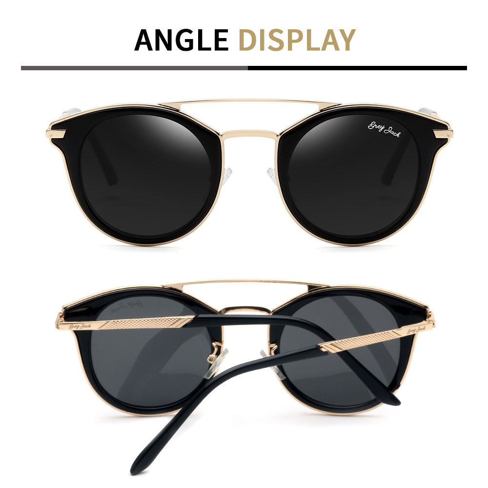 Gold Frame Black Lens