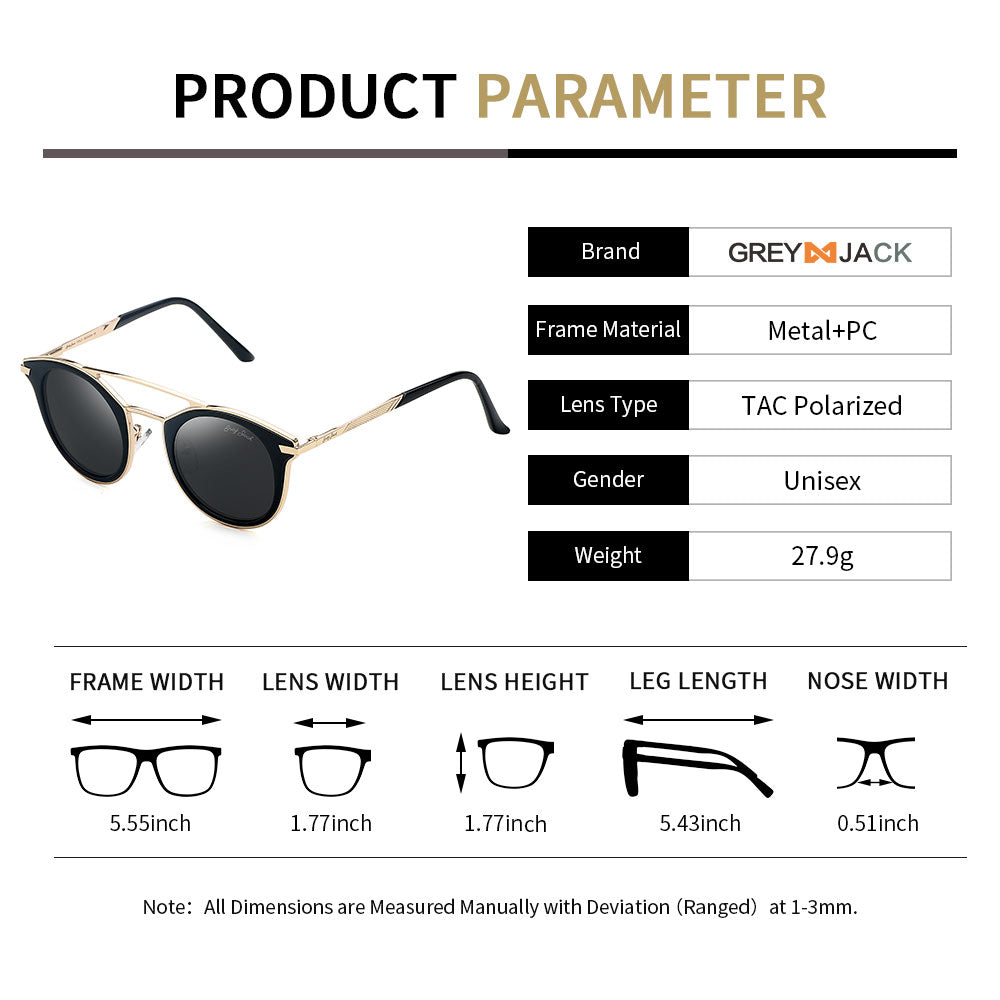 Gold Frame Black Lens