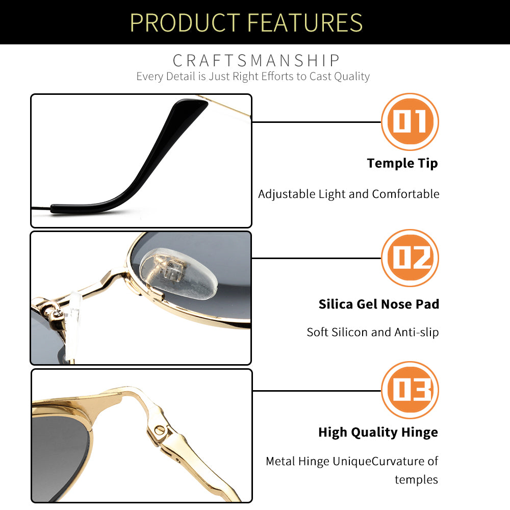 Gold Black Frame Gradient Black Lens