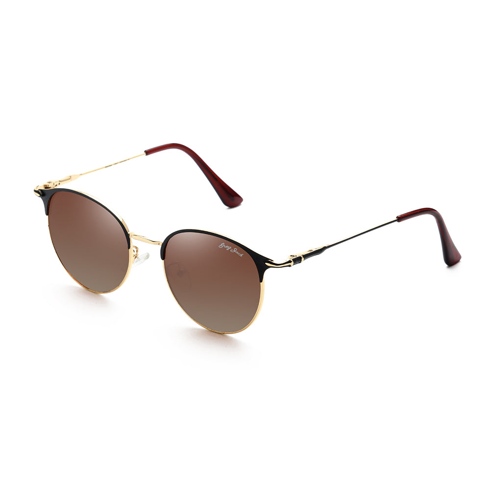 Gold Black Frame Gradient Brown Lens