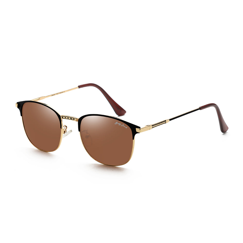 Gold Black Frame Brown Lens