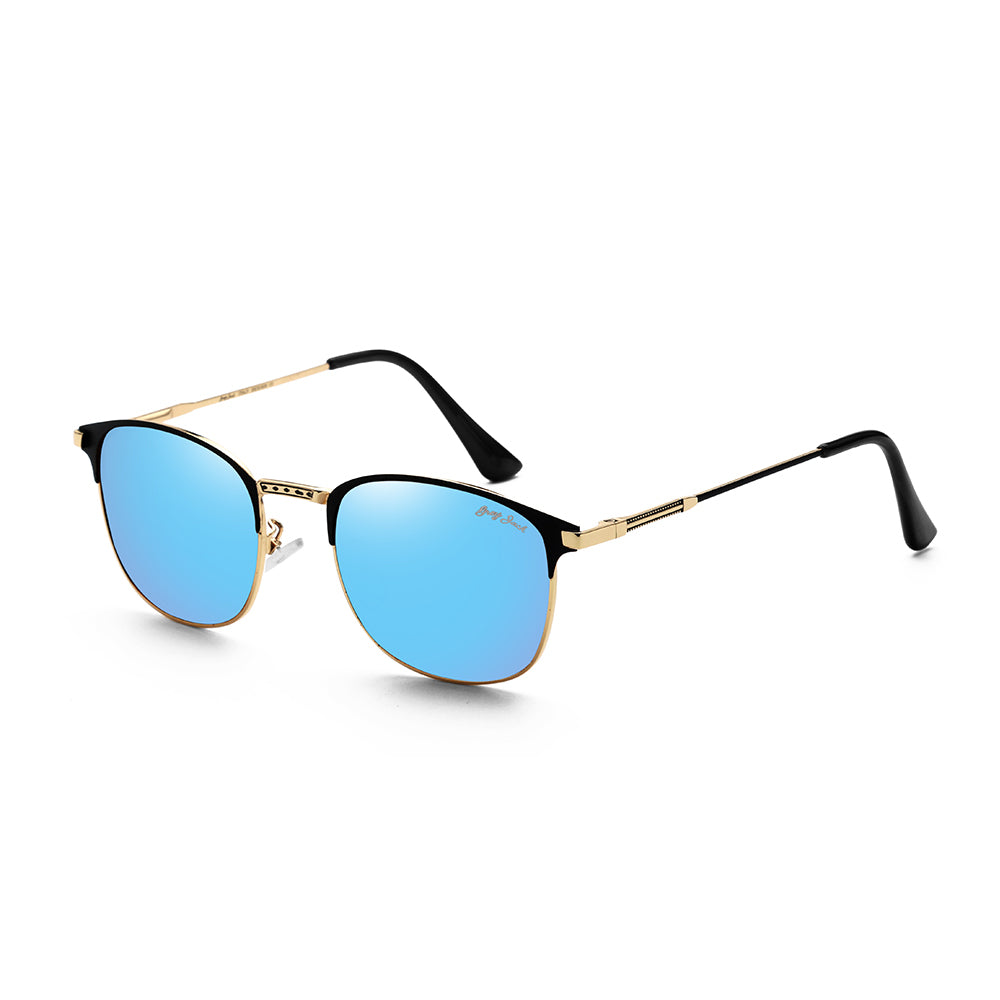 Gold Black Frame Sky Blue Lens