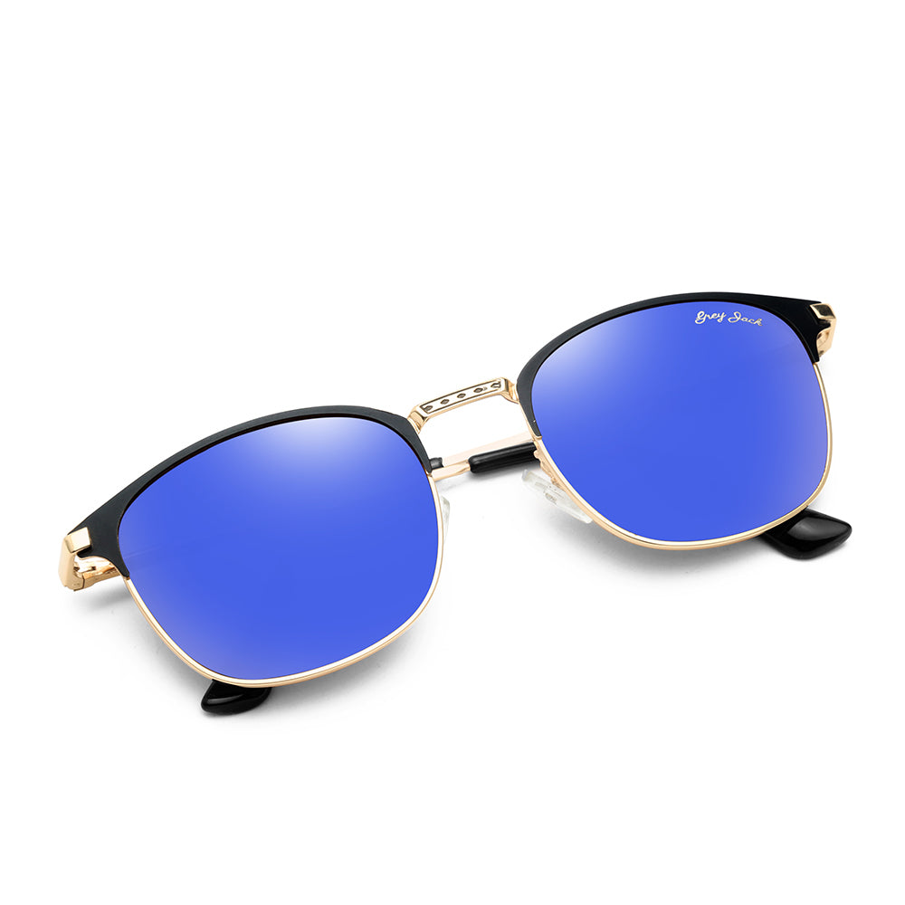 Gold Black Frame Blue Lens