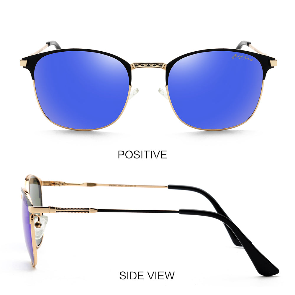 Gold Black Frame Blue Lens