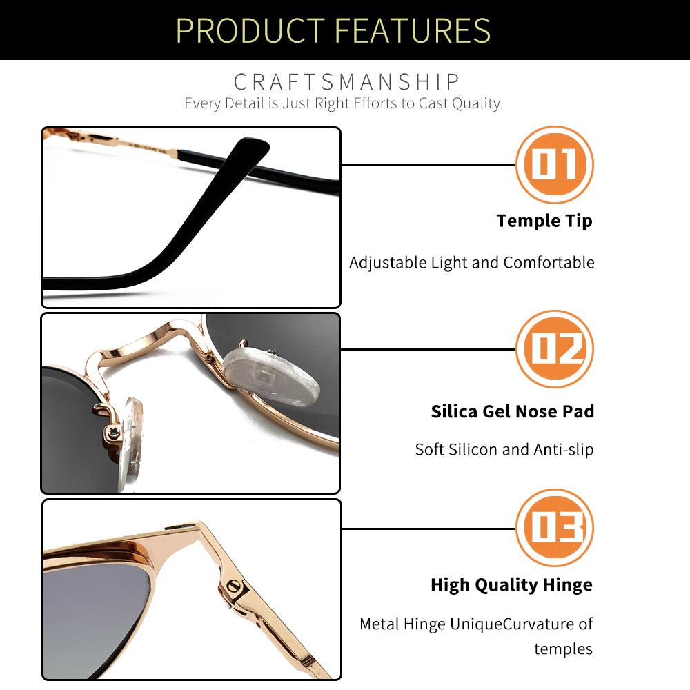 Gold Black Frame Gradient Black Lens