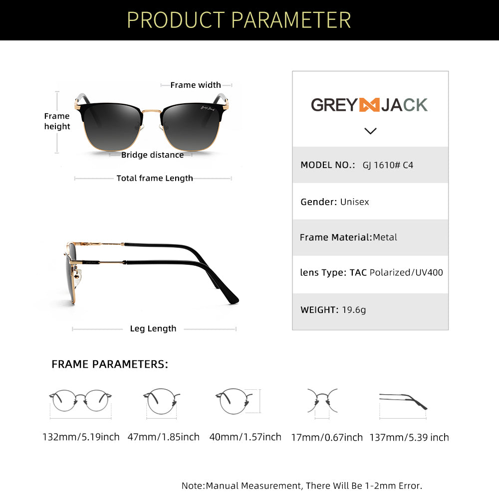 Gold Black Frame Gradient Black Lens