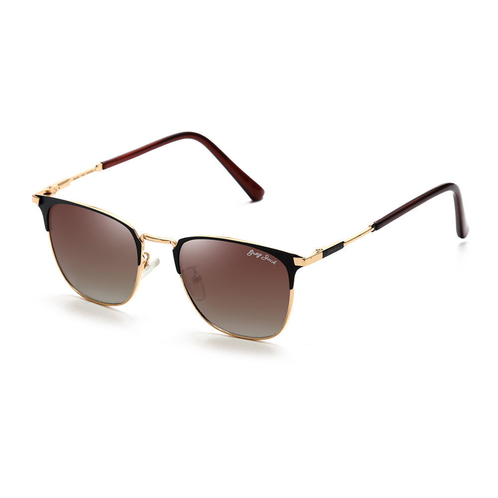 Gold Black Frame Gradient Brown Lens
