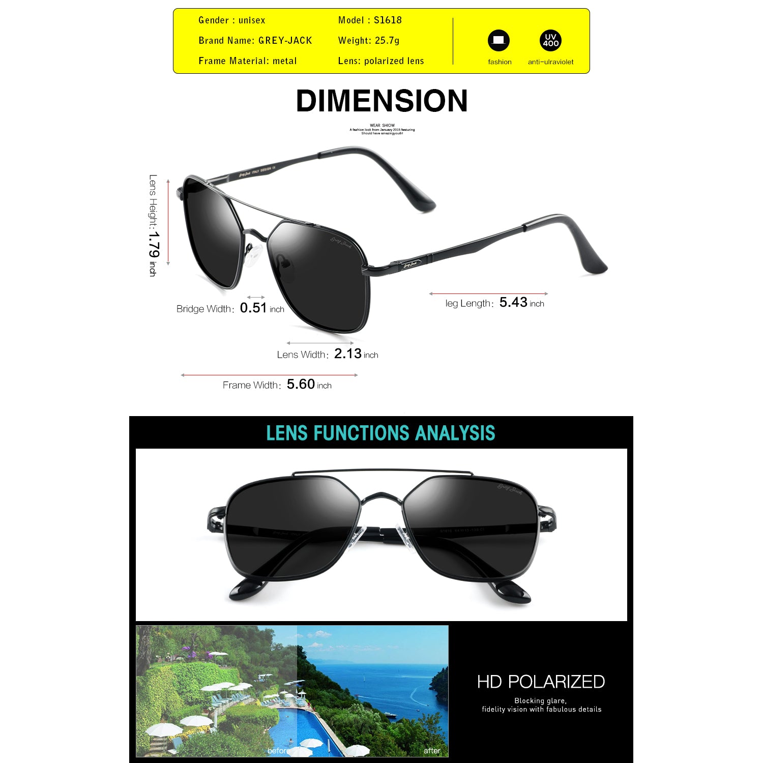 Black Frame Black Lens