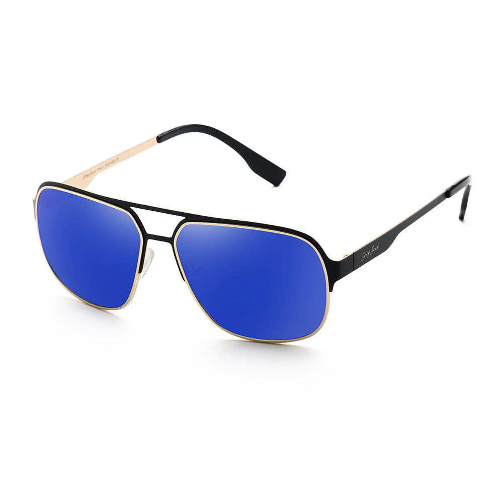 Gold Black Frame Blue Lens