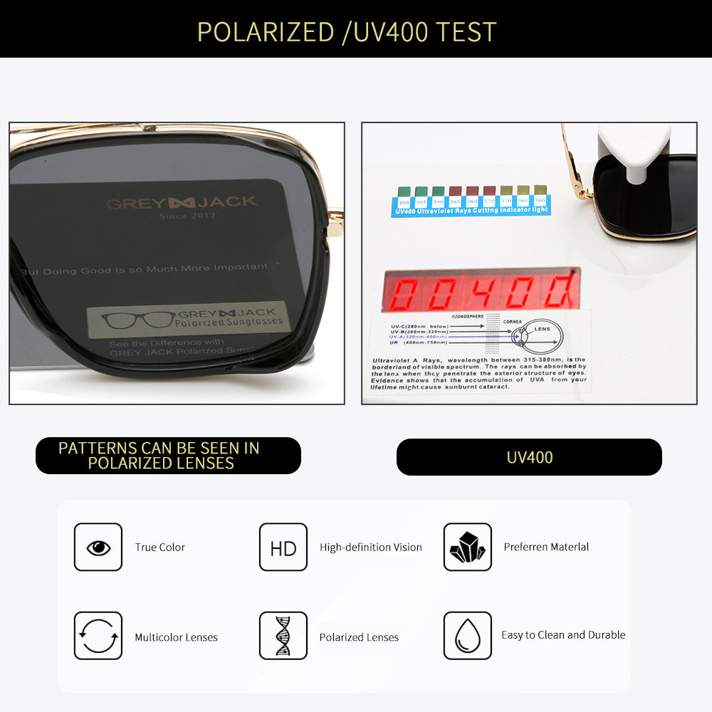 Gold Frame Black Lens