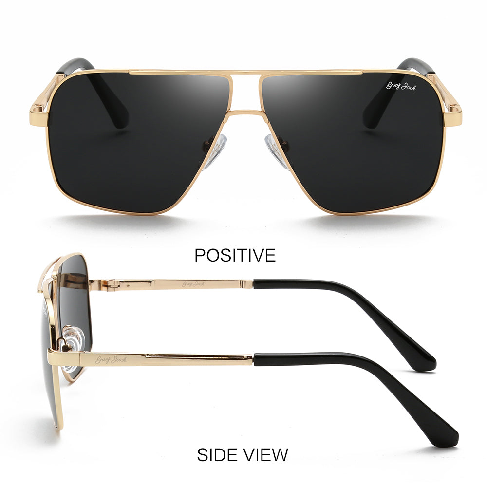 Gold Frame Black Lens