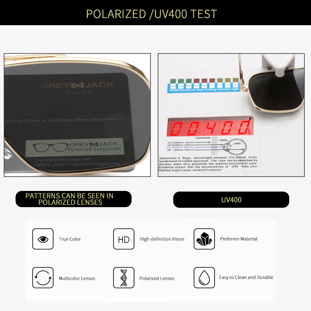 Gold Frame Black Lens