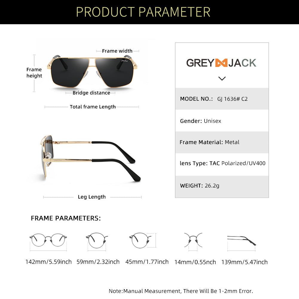 Gold Frame Black Lens