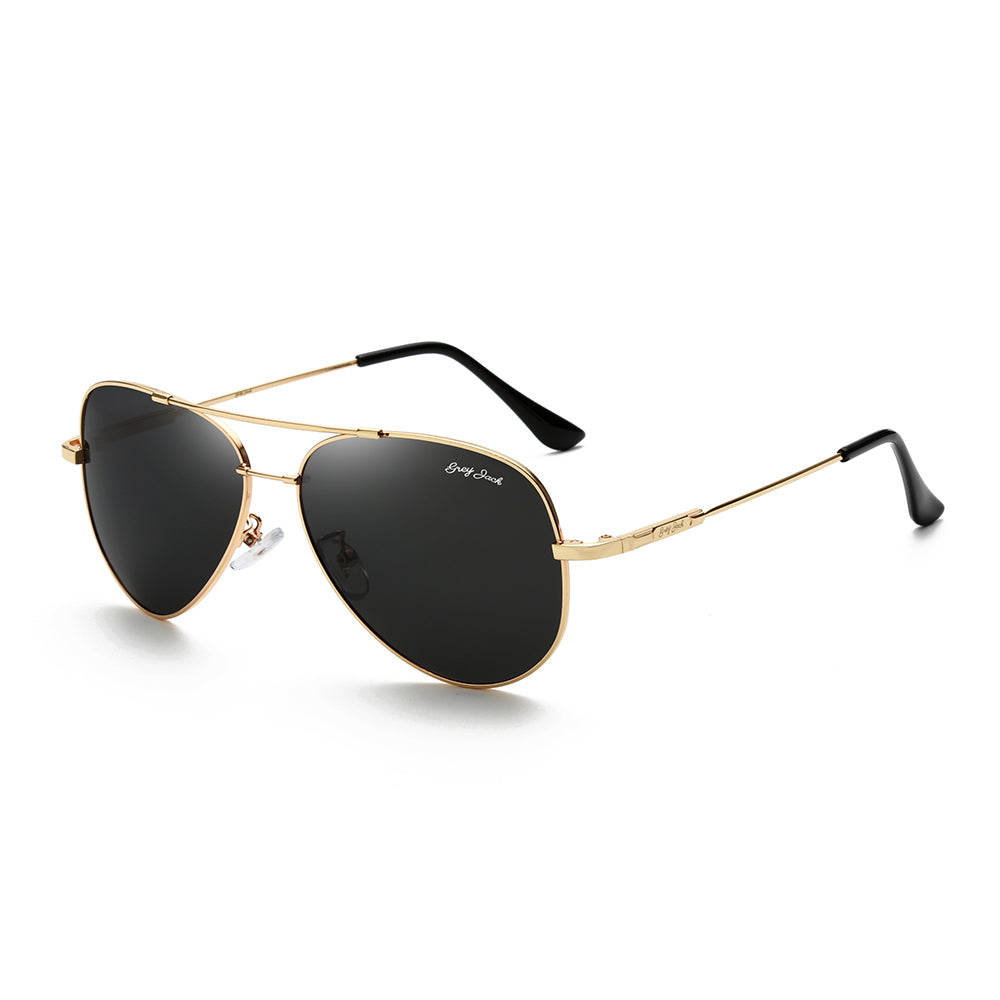 Gold Frame Black Lens