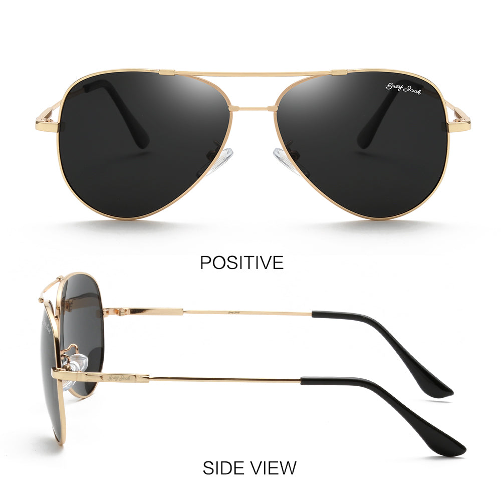 Gold Frame Black Lens