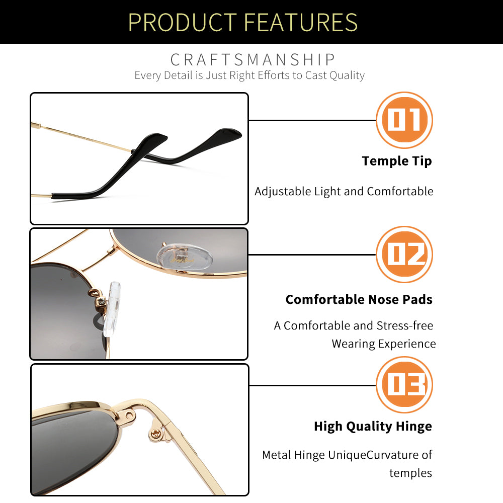 Gold Frame Black Lens