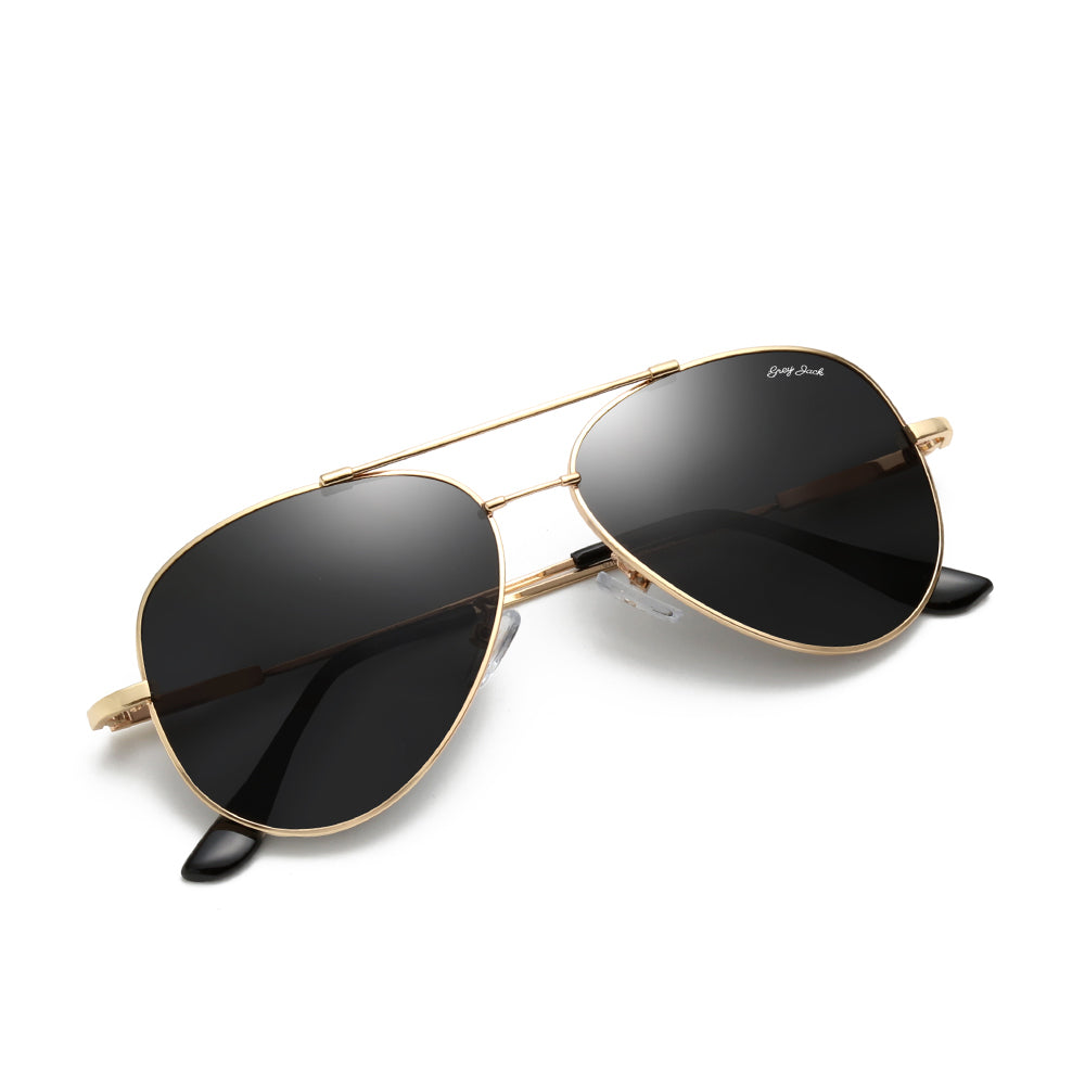 Gold Frame Black Lens