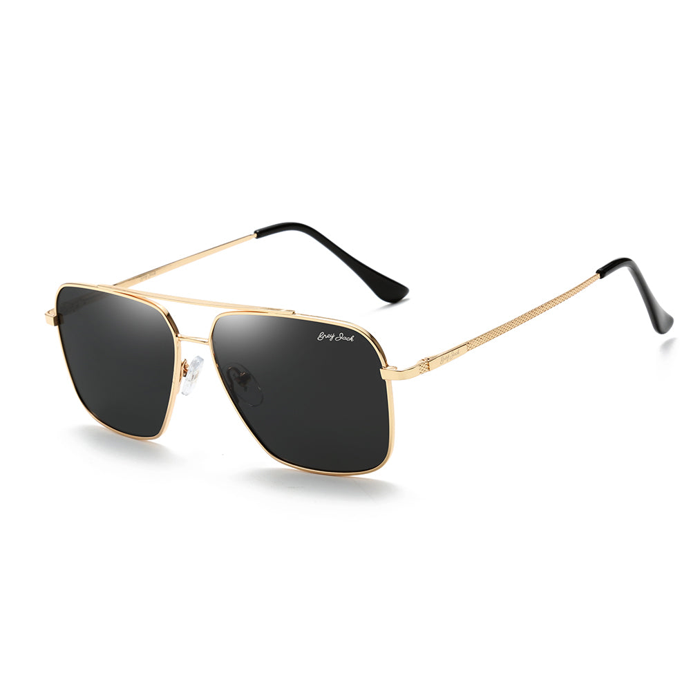 Gold Frame Black Lens