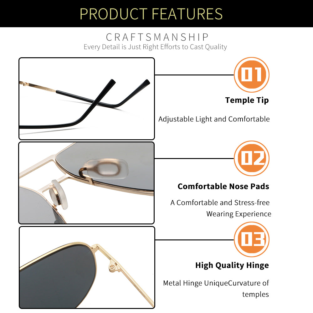 Gold Frame Black Lens