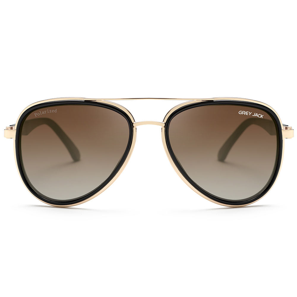 Gold Frame Double Brown Lens