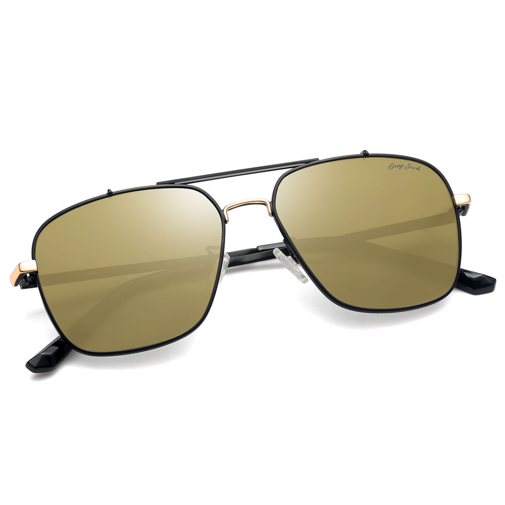 Black Frame Golden Lens