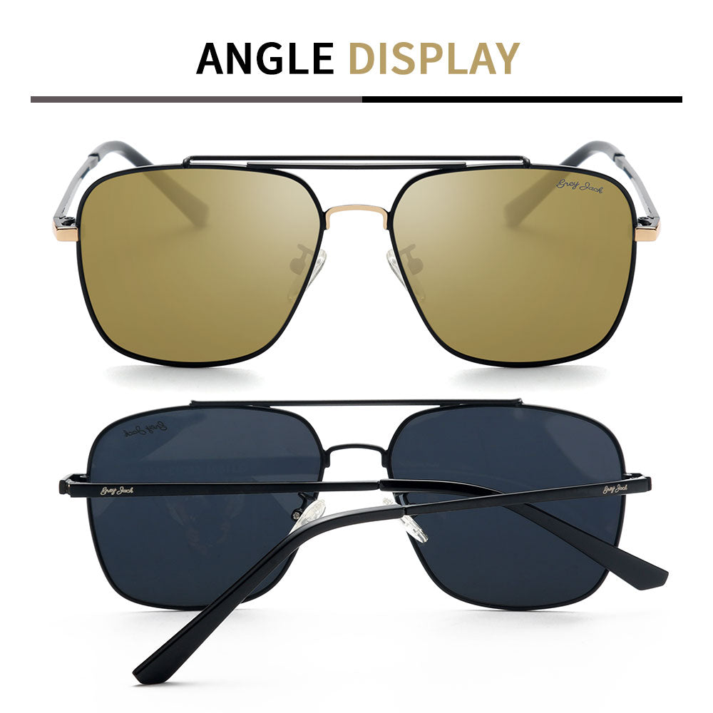 Black Frame Golden Lens