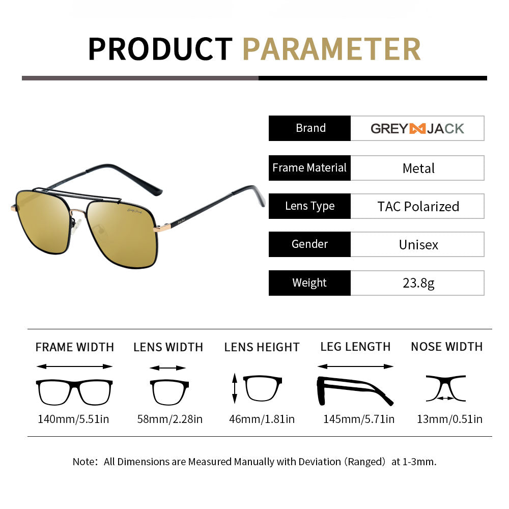 Black Frame Golden Lens