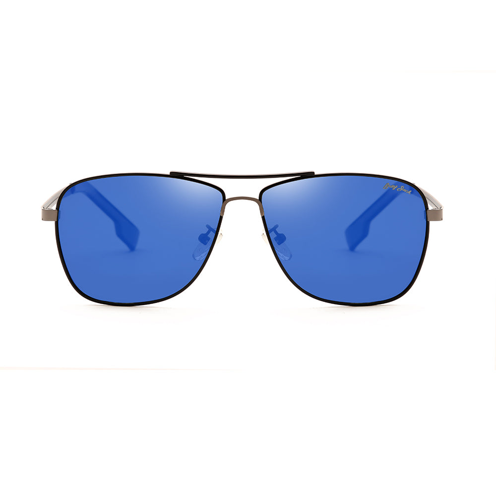 Gun Black Frame Blue Lens