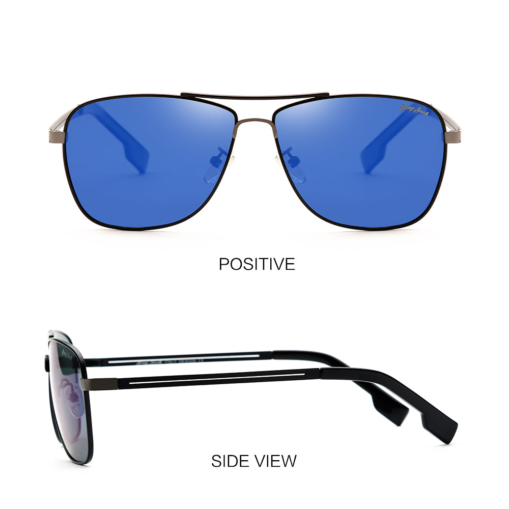 Gun Black Frame Blue Lens