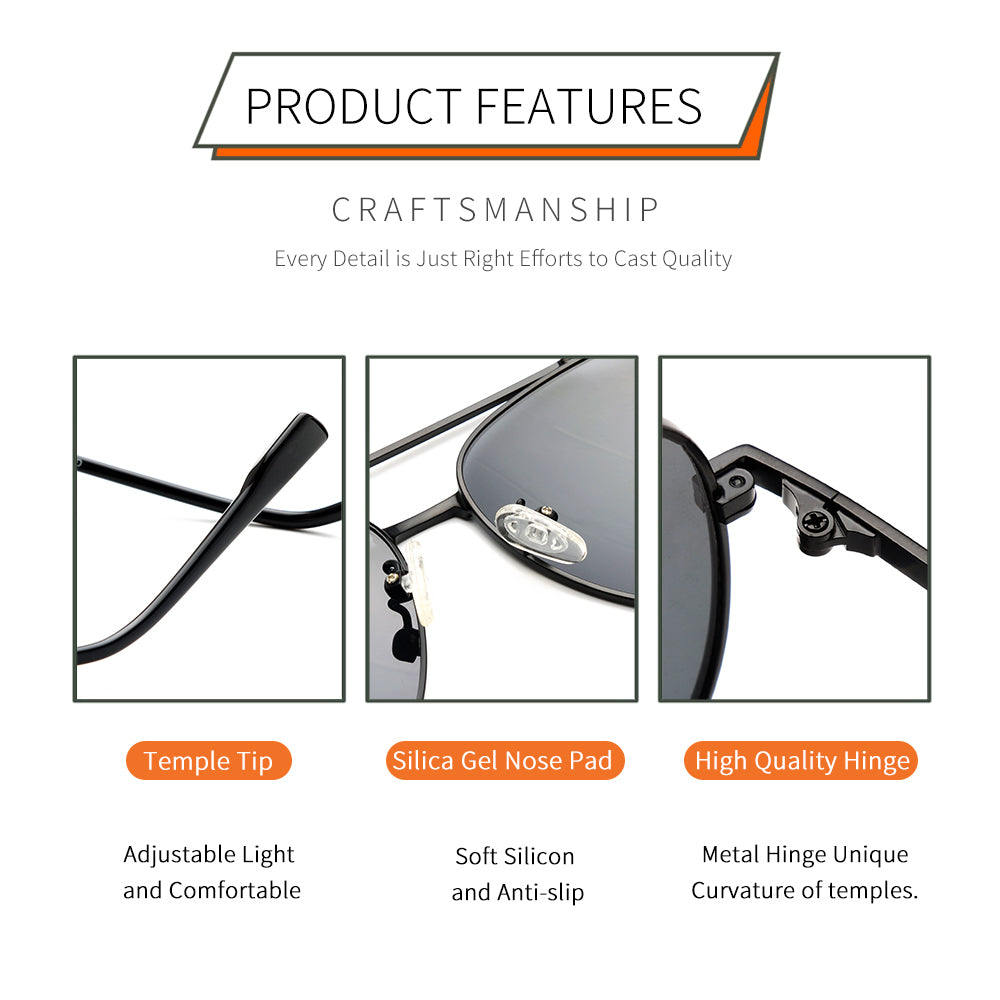 Black Frame Gradient Grey Lens