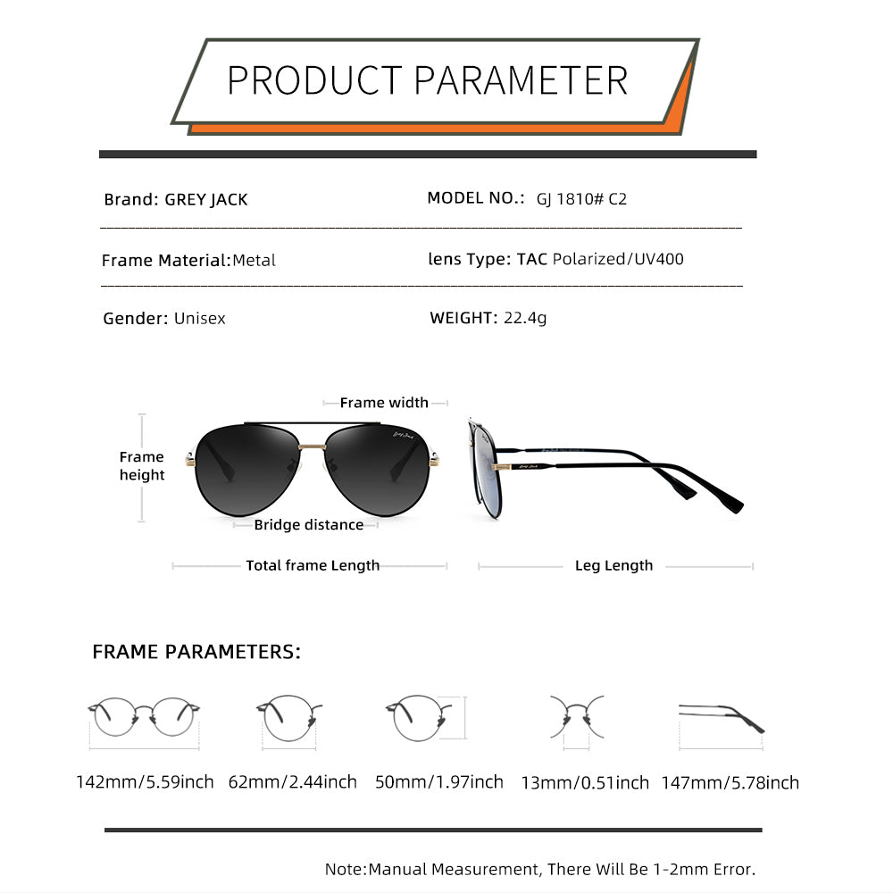 Black Frame Gradient Grey Lens
