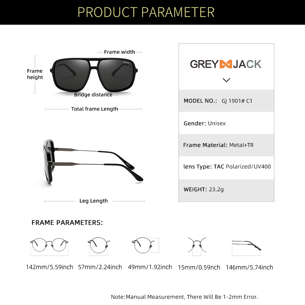 Black(Gun)Frame Black Lens