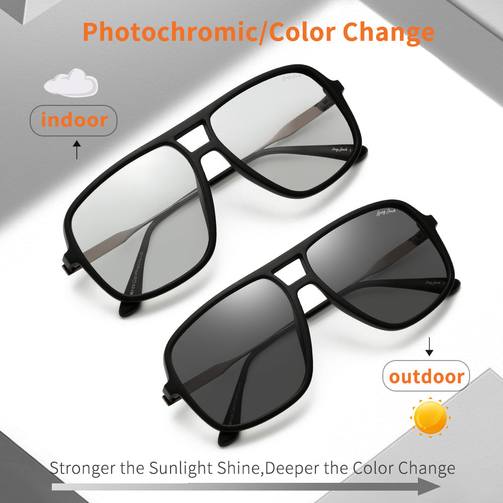 Black(Gun) Frame Photochromic Lens