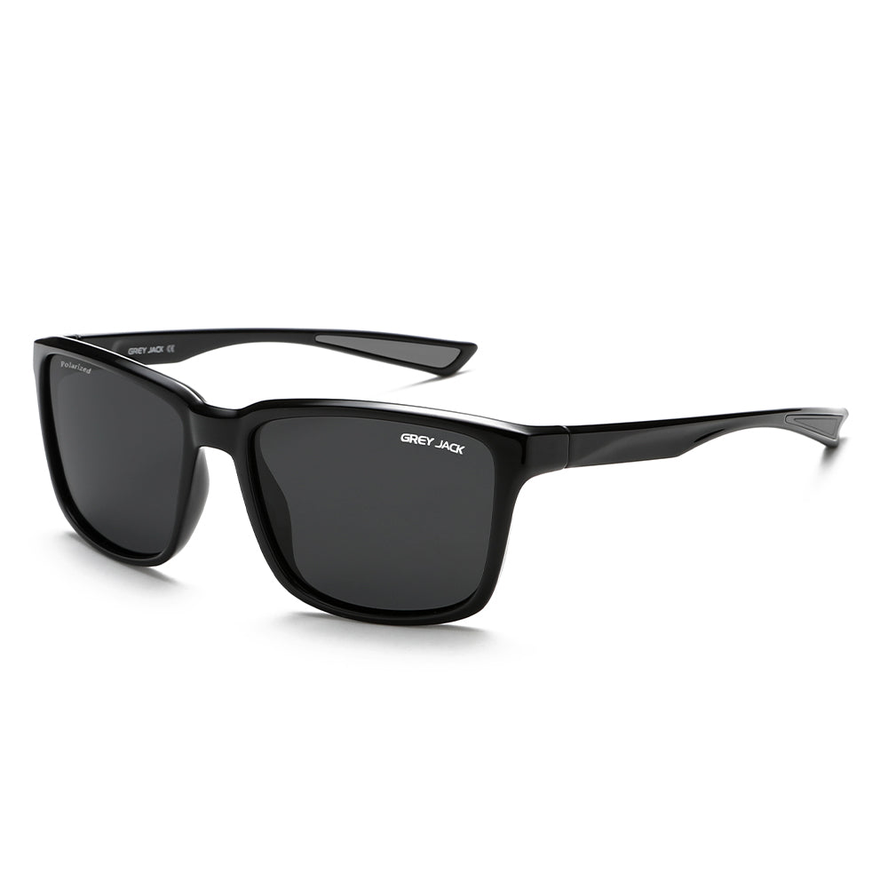 GREY JACK Rectangle Polarized Sunglasses, TR90 Full Frame Sun Glasses 1916
