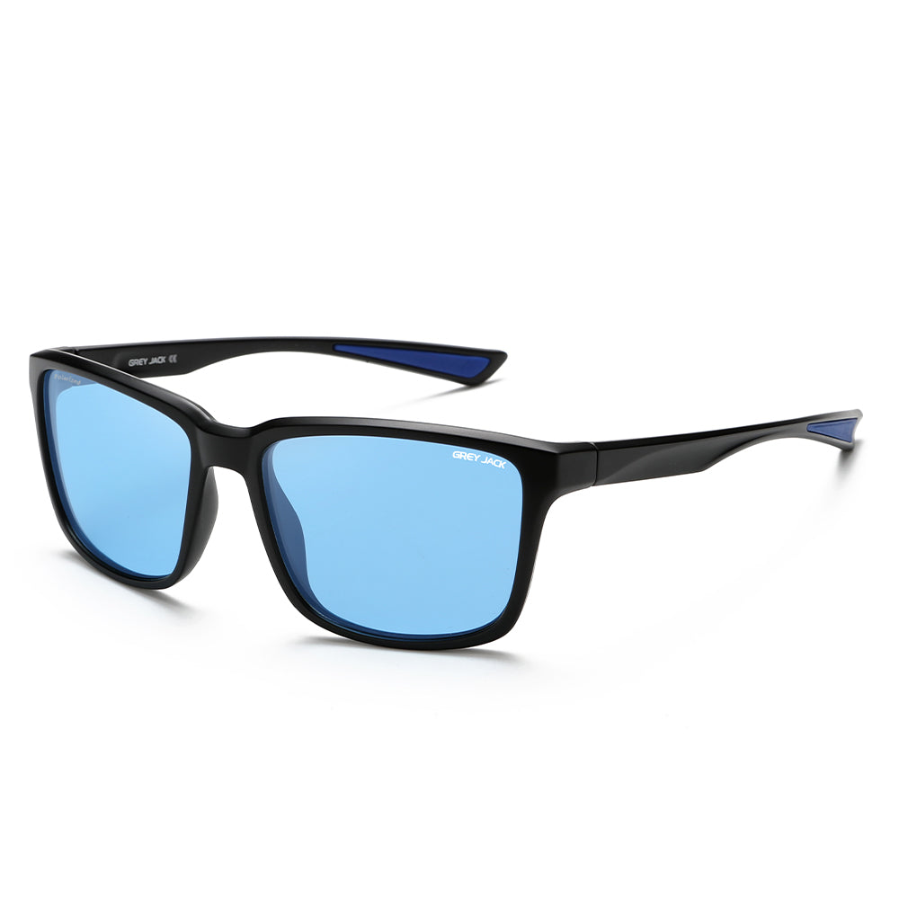 Matte Black Frame Blue Lens