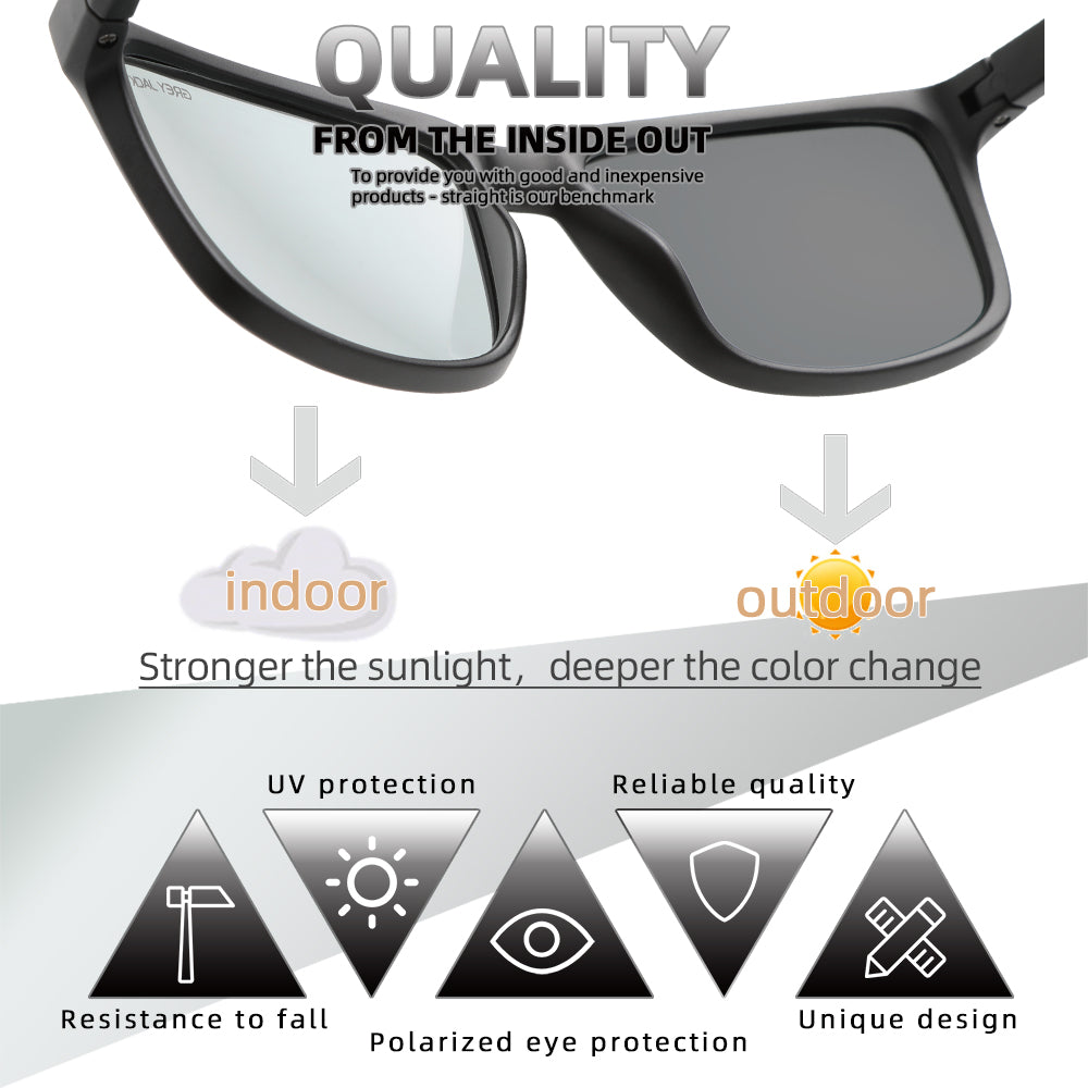 Matte Black Frame Photochromic Lens